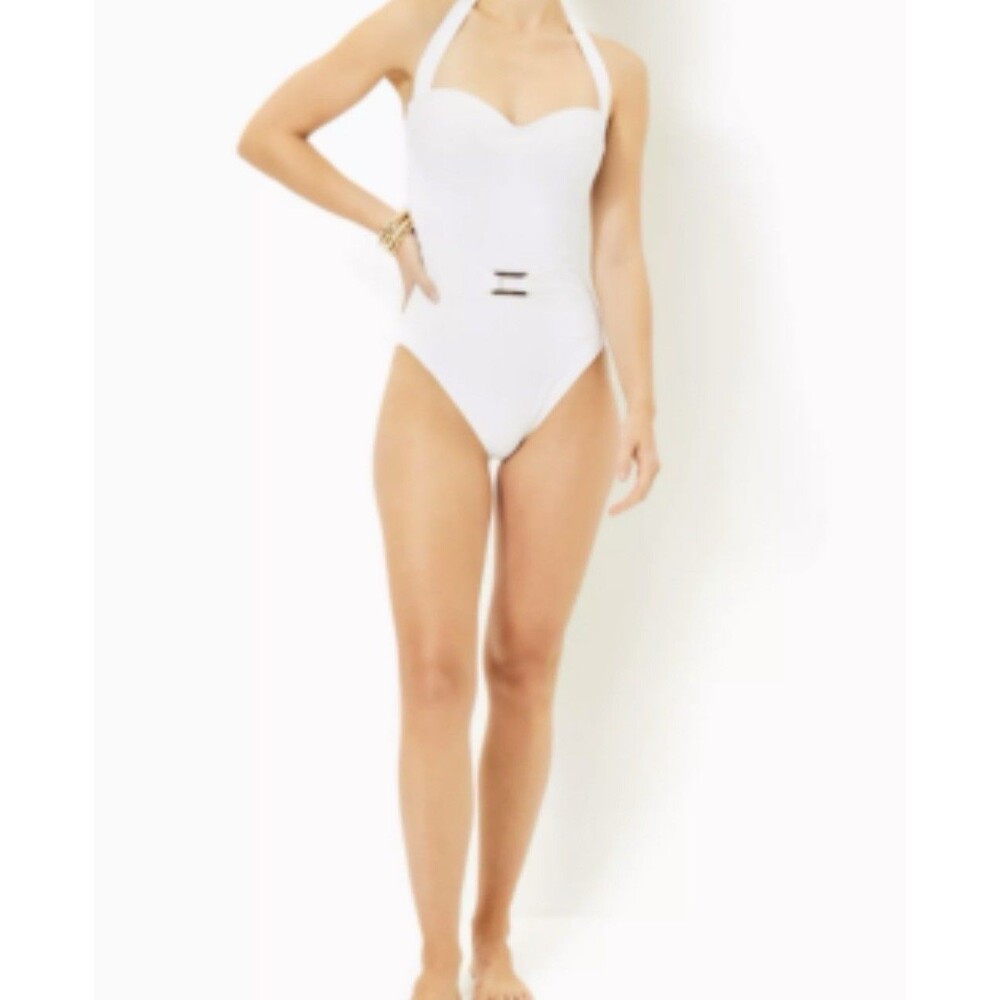 NWT LILLY PULITZER SIZE 14 ONE-PIECE SWIMSUIT White Resort